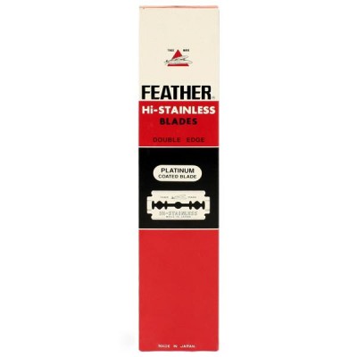 日本 Feather 羽毛牌 Hi-Stainless 雙面安全刀片 (黑盒) 100片