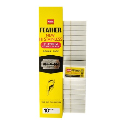 日本 Feather 白金鍍膜 高防銹 雙面刀片 200片 (大盒裝)